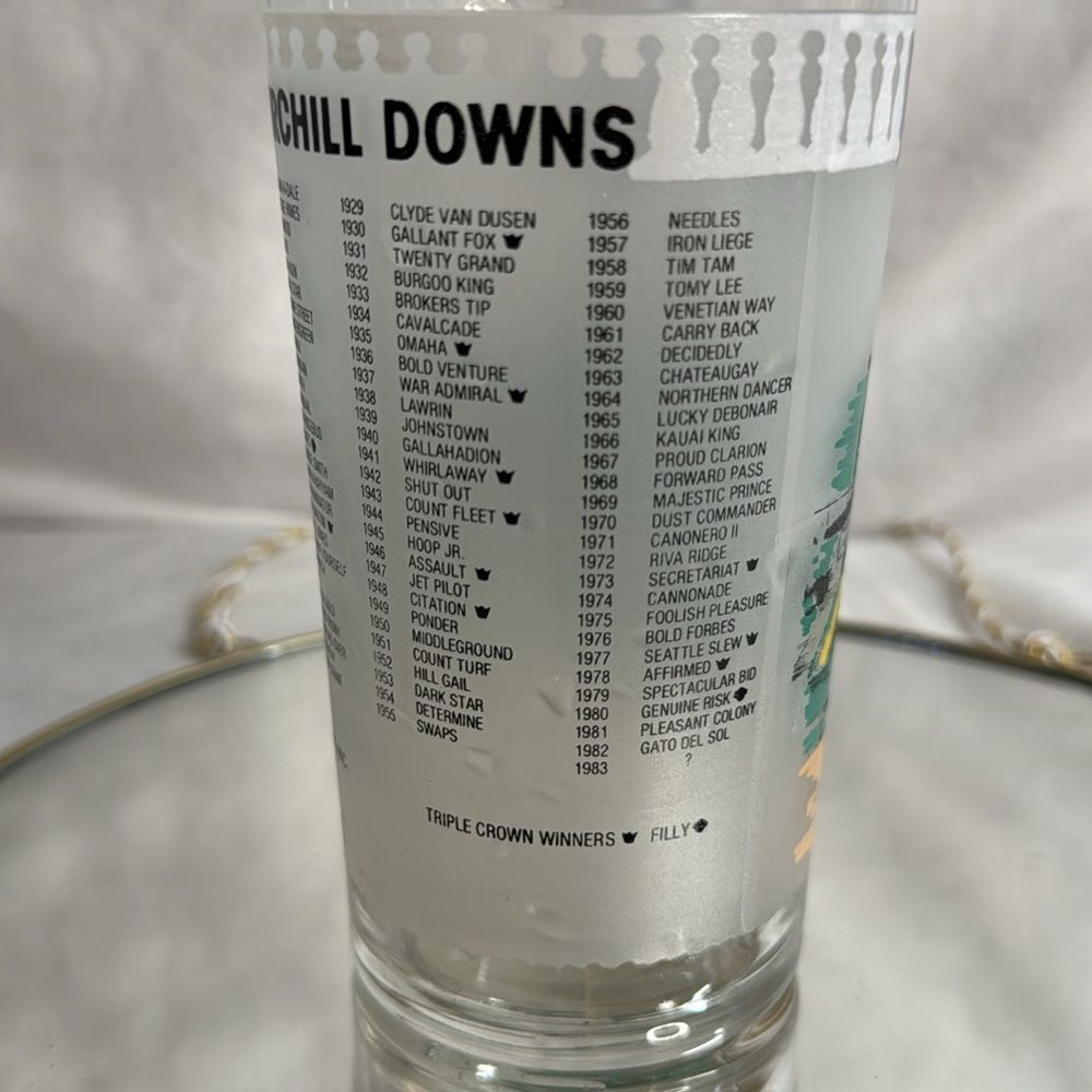 1983 VTG Libbey Official Kentucky Derby Glass Churchill Downs 1875-1983 Winners - Picture 5 of 8